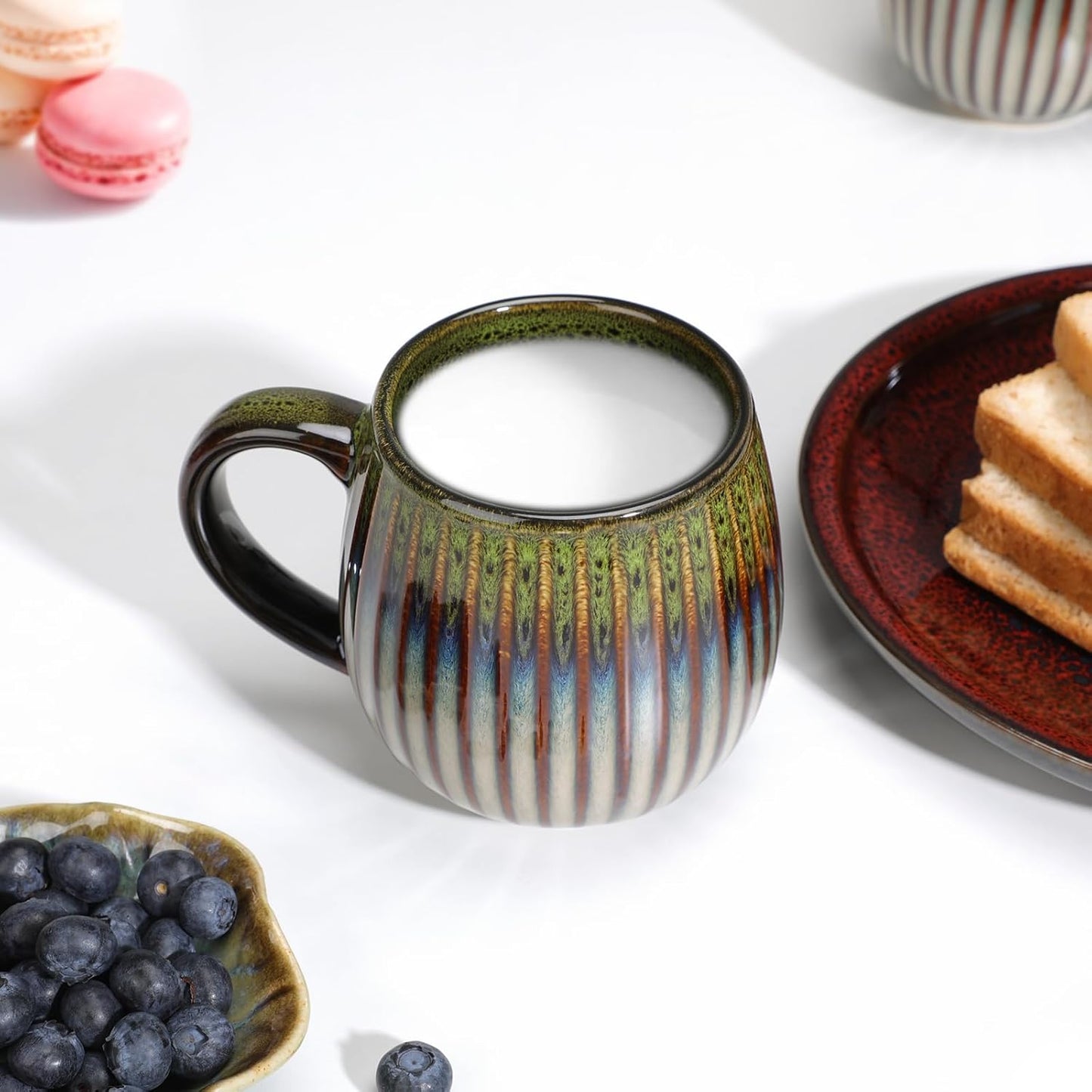 CosyCorner Ceramic Coffee Mug, 17 oz Large Coffee Cups for Home and Office, Ceramic Cup for Coffee & Tea（B）