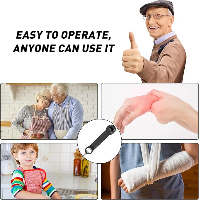 Jar and Opener for Seniors with Arthritis, Multifunctional Retractable Opener Magnetic Can Opener, Jar Grippers for Opening Jar Opener for Weak Hands (Black)