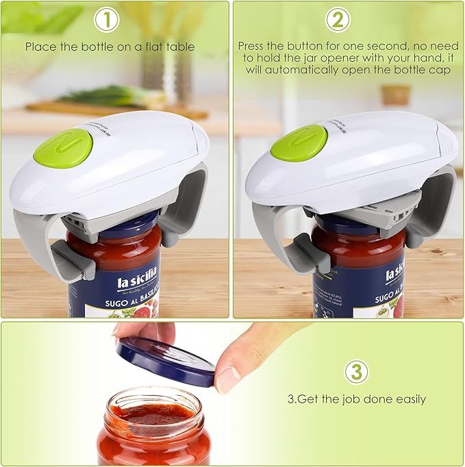 Electric Jar Opener For Seniors With Arthritis,Electric Bottle Opener,Jar Opener For Weak Hands,The Hands Free