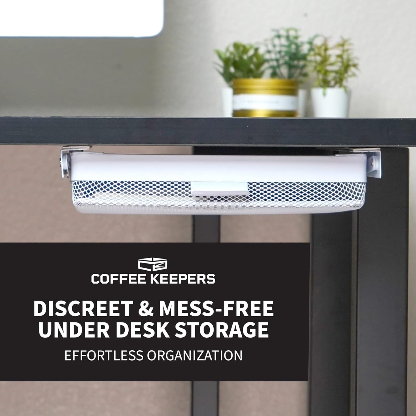 Everything Keeper - Organizer for Home, Kitchen, Bathroom, RV, Small Spaces - Storage Organizers - Compact Metal Basket - Under Cabinet Holder - Easy Install - Holds Strong - 13 x 10 x 2.5 in