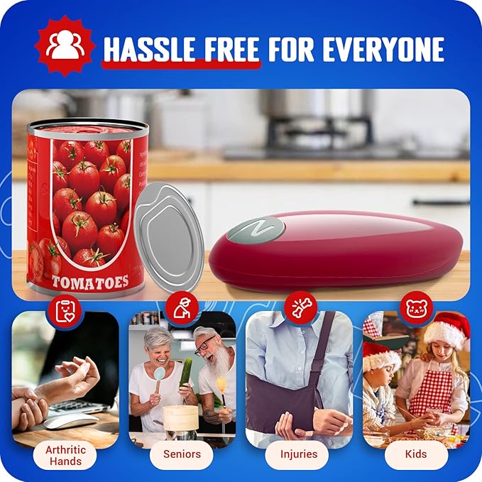 Electric Can Opener Automatic Hand Free Can Openers for Arthritis and Seniors, Safety Can Opener Smooth No Sharp Edges, Restaurant Can Openers Best Kitchen Gadget for Home Use