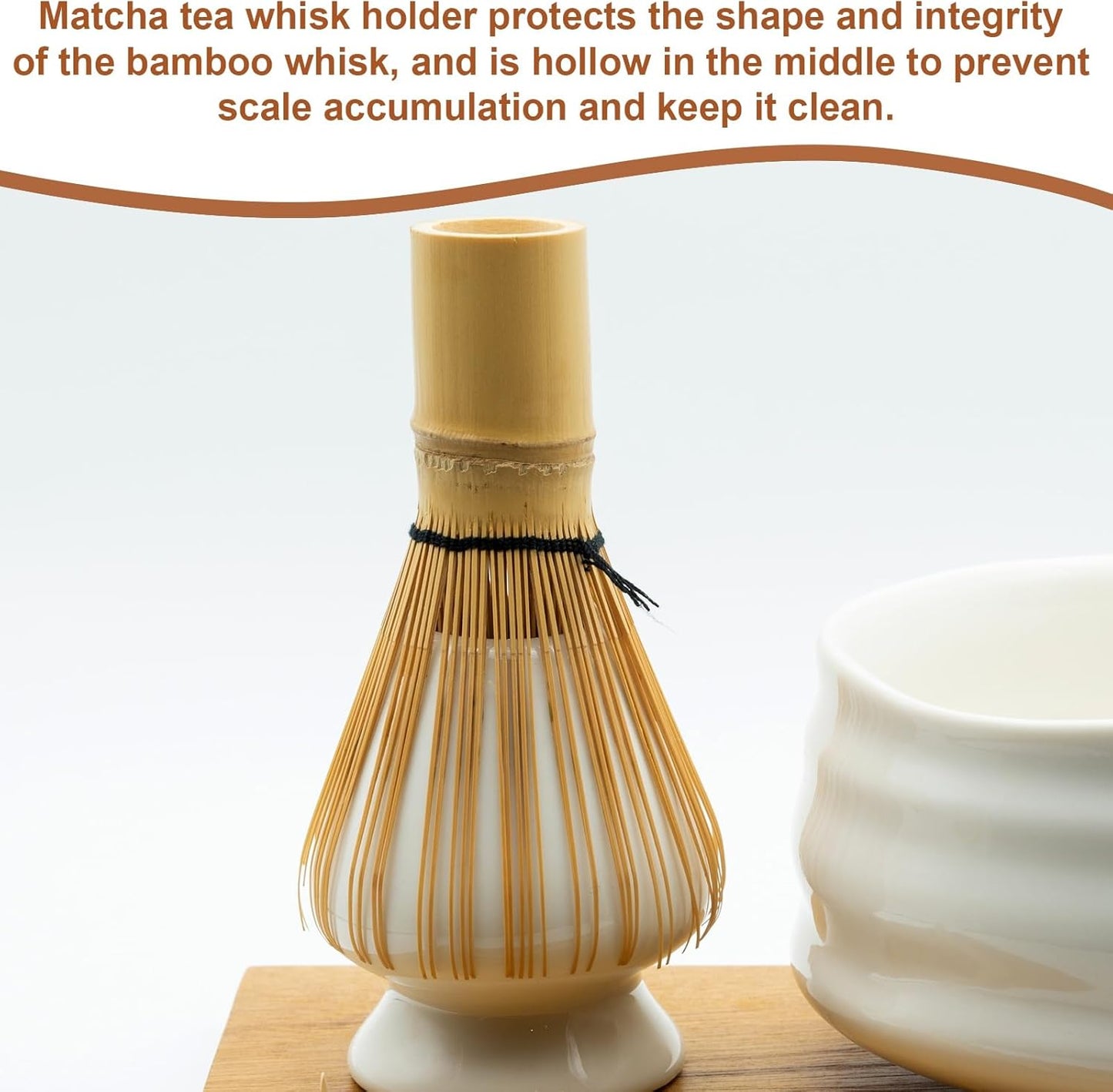 HARFINGTON Ceramic Chasen Stand 70mm Matcha Whisk Holder Teas Set Whisks Stand Traditional Matcha Tea Chasen Holder Tea Set Accessories for Tea Tasting, Cyan Blue