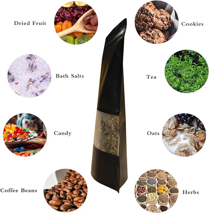 100 PCS Resealable Stand Up Kraft Paper Bags With Matte Window, Zipper Lock Food Storage for Small Business and Home, 3.93 * 5.91 Inches Reusable Sealable Packaging - Black
