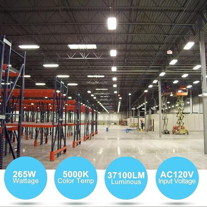 Lightdot 4 Pack LED High Bay Shop Lights, 4FT (Dimmable Remote) 240W 33600LM [Eqv.1000W MH/HPS] 5000K Daylight Linear Hanging Light for Garage Warehouse Gyms, 10 Lamp Fluorescent Fixture Replacement