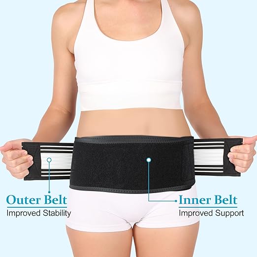 Back Brace for Lower Back Pain, Si Belt, Sciatic Nerve, Relief for Sciatica, Hip, Spine Pain, Pelvic, Sacroiliac Belt-Breathable & Adjustable Lumbar for Women and Men(XL-XXL, White)