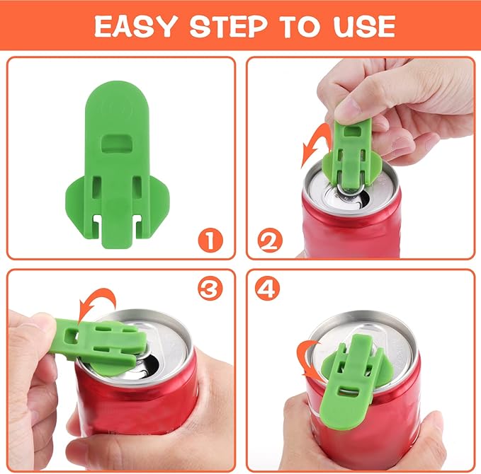 24 Pieces Drink Shield and Soda Protector, Easy Soda Beer Can Opener Beverage Barricade Protects, Plastic Tab Can Cover Can Openers for Pop, Coke, Beer, Soda, Aluminum Beverage