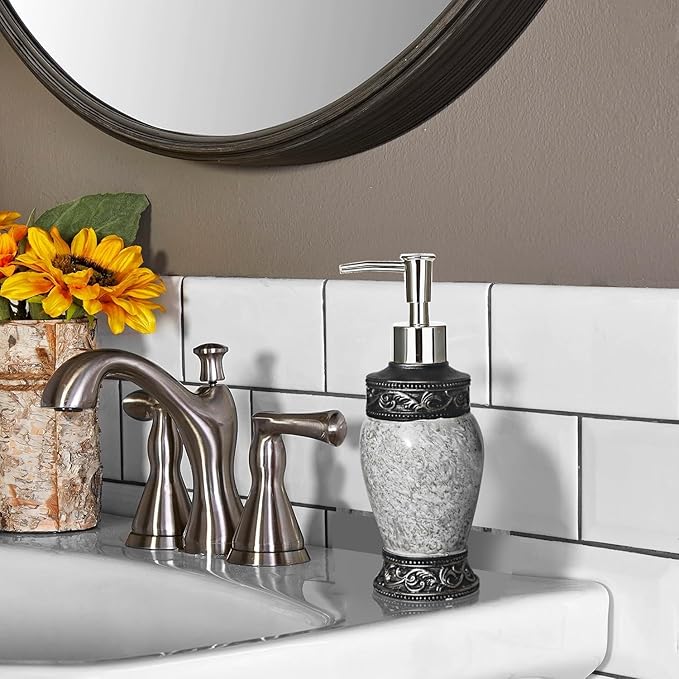 Bathroom Decor Accessories Set,4 PCS Including Soap Dispenser, Toothbrush Holder,