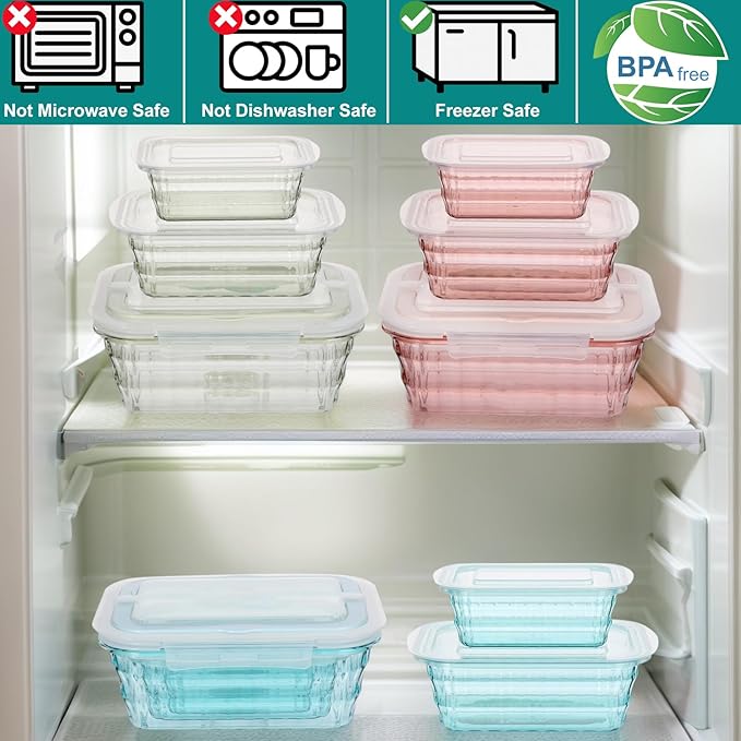 Taiuloo Set of 3 Food Storage Containers with Lids & Handle, BPA Free Plastic Meal Prep & Salad Bowl Containers To Go for Lunch, Salad Serving Bowls for Snack, Fruit, Veggie, Blue