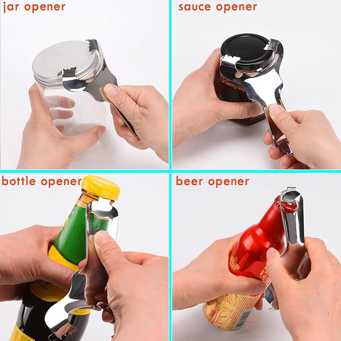 Mason Jar Opener for Canning Lids No Lid Dents or Damage,Multi-Purpose for Bottle Opener and Various Lids Canning Jar Opener,Easy Twist Manual Handheld Top Remover