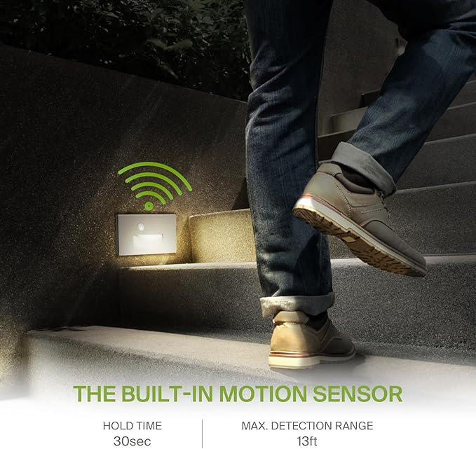 ASD LED Recessed Step Light Fixture, Outdoor & Indoor Stair Tread Lighting | 3CCT, Motion Sensor, Waterproof, ETL Listed | 3W 120LM 3000K-5000K 120V | Staircase Hardwired Illumination | White