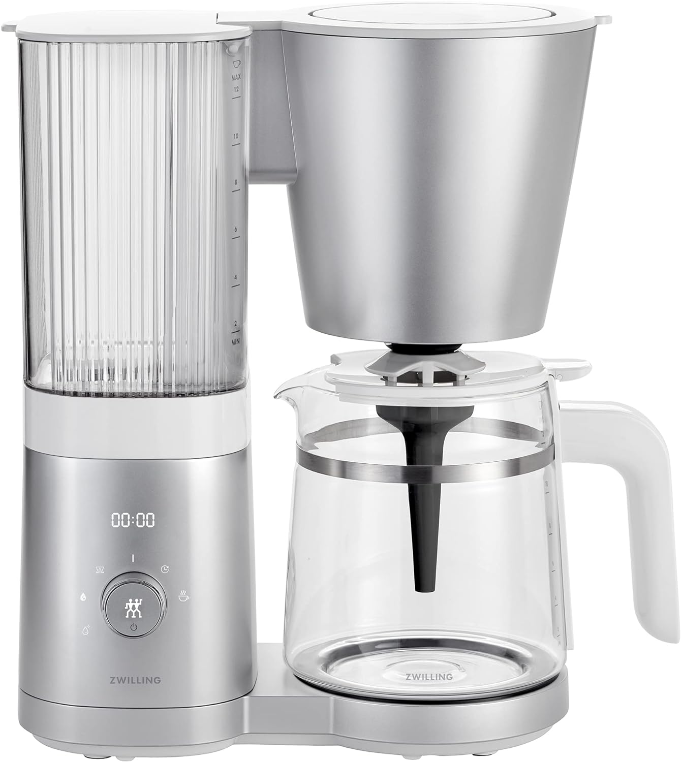ZWILLING Enfinigy Glass Drip Coffee Maker 12 Cup, Awarded the SCA Golden Cup Standard, Silver
