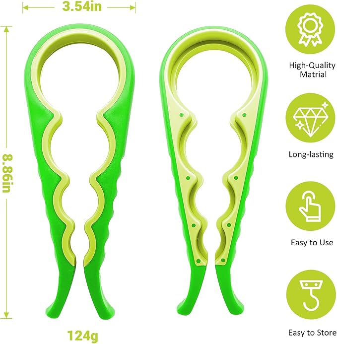 Jar Opener, Silicone Handle Can Opener for Bottle Beer Cap Lid Cover, Easy Twist Tool for Children, Elderly and Arthritis Sufferers