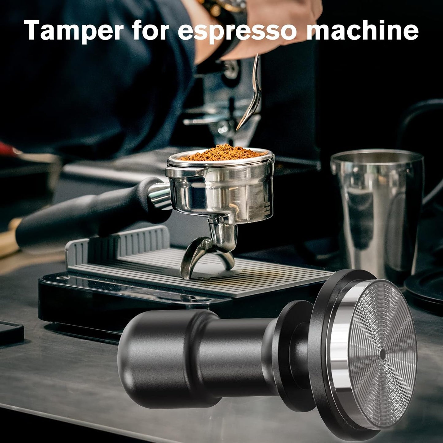PUSEE 51mm Espresso Tamper - Premium Calibrated Coffee Tamper with Spring Loaded 30lb Pressure, Stainless Steel