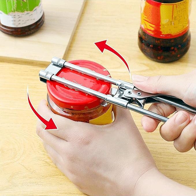 2023 New Jar Opener for Weak Hands, Adjustable Stainless Steel Can Opener, Jar Gripper Tight Lid Opener, Kitchen Gadgets, Easy Jar Opener for the Elderly and Children (B1-1PCS-Extended Model)