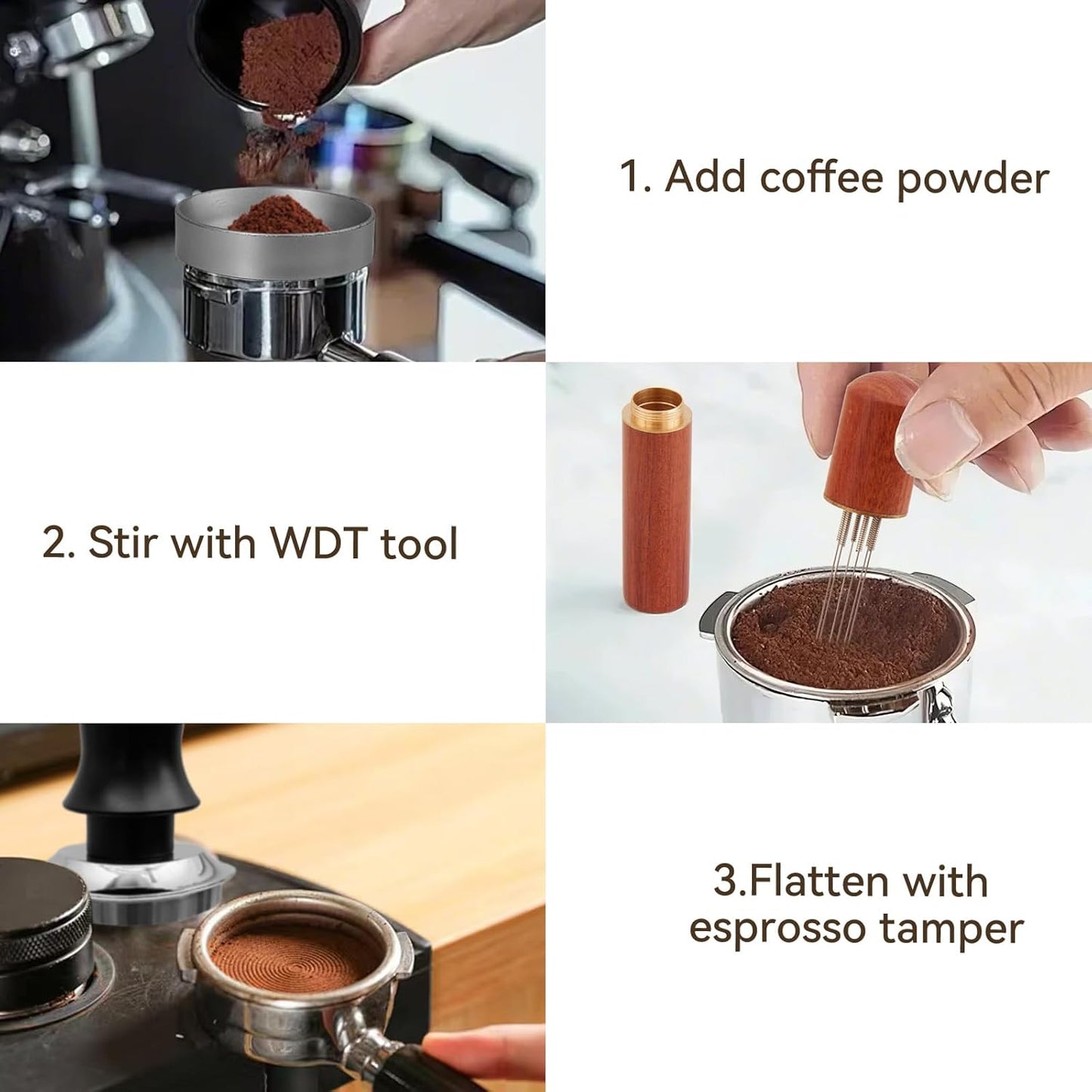 Espresso Tamper Set, Barista Tools Kit for 58mm Coffee Machine and Portafilters, Spring-Loaded 304 Stainless Steel Base 30lbs Coffee Calibrated Tamper Tools for Enjoying cafes Home Office hotels(58mm)