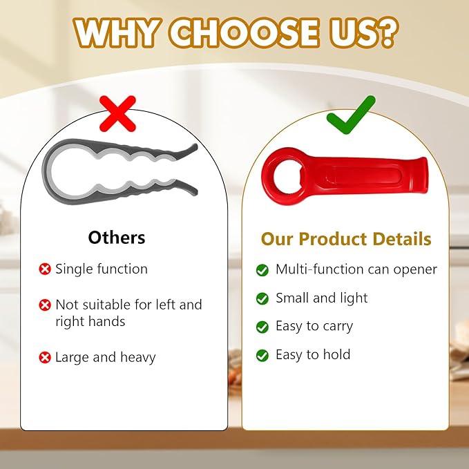 JTENGYAO 2Pcs 2 in 1 Jar Opener for Seniors with Arthritis, Plastic Multi-Functional Jar Lid Opener for Weak Hands as Mobile Phone Holder, Red