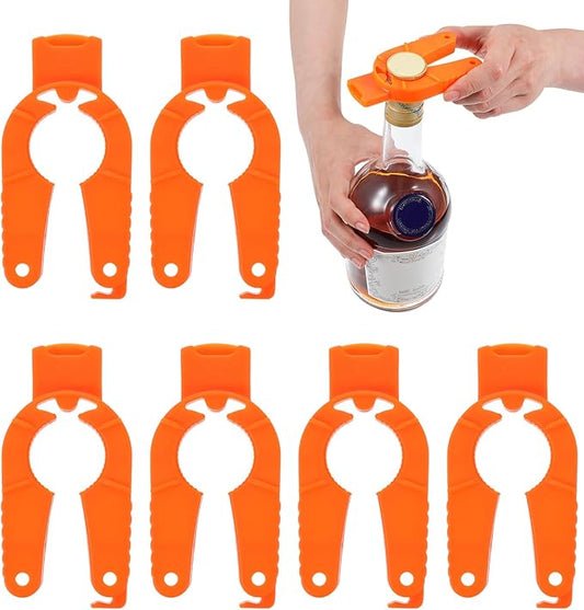 6Pcs Water Bottle Opener for Arthritic Hands, Water Bottle Opener Set 3 in 1 Multi-Purpose Bottle Cap and Soda Can Opener for Seniors and Arthritic Hands with Easy Grip