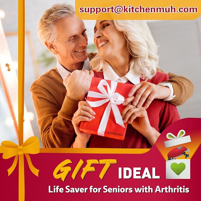 Higher Torque Electric Jar Opener for Seniors with Arthritis Fit Almost Jars Size, Strong Tough Automatic Jar Opener for Weak Hands, Hands Free Battery Operated Bottle Opener for Arthritic Hands, Red