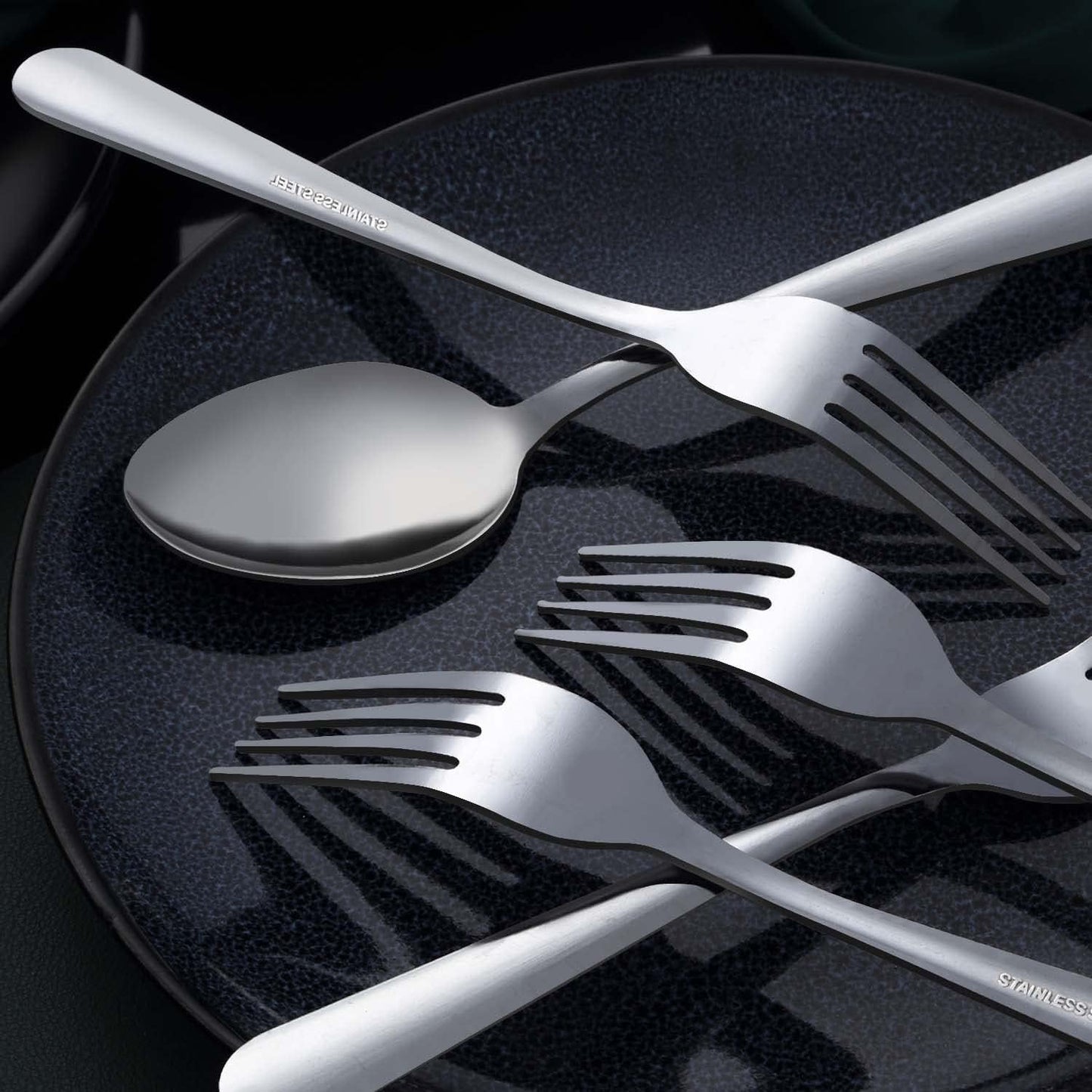 24-Piece Dinner Spoons Set (6.7 inch), Unokit Stainless Steel Spoons silverware, Dessert Spoon, Tablespoon, Silverware Spoons Only for Home, Kitchen or Restaurant - Mirror Polished, Dishwasher Safe