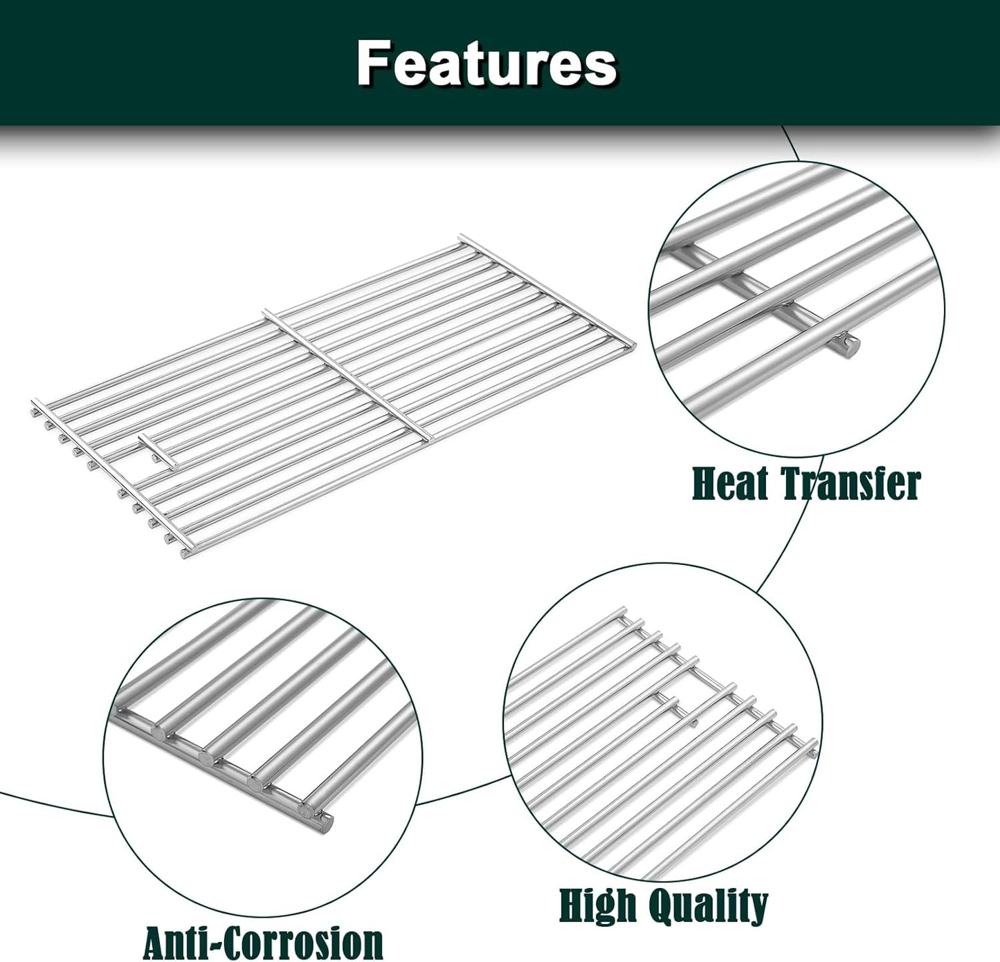 740-0780 Grill Grates Replacement Parts for Kitchenaid 720-0745A 720-0745B 720-0745 810-0021 Jenn-air Grill Parts 720-0727 720-0709B 720-0709 Perfect Flame 3019L LPG 3019LNG 3019L Cooking Grates