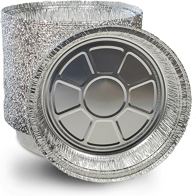 Ruthy's Outlet Round aluminum foil pans Disposable Tray Containers for Storing, Baking, Meal Prep & Reheating | Freezer & Oven Safe, Recyclable (100, 7" Round)