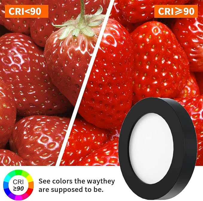 VST Under Cabinet Lights CCT 3000K-6000K, Puck Lights Color Temperature and Brightness Adjustable with Touch Switch and ETL Listed Led Driver, Plug in Led Light for Kitchen Under Cabinet 3pack