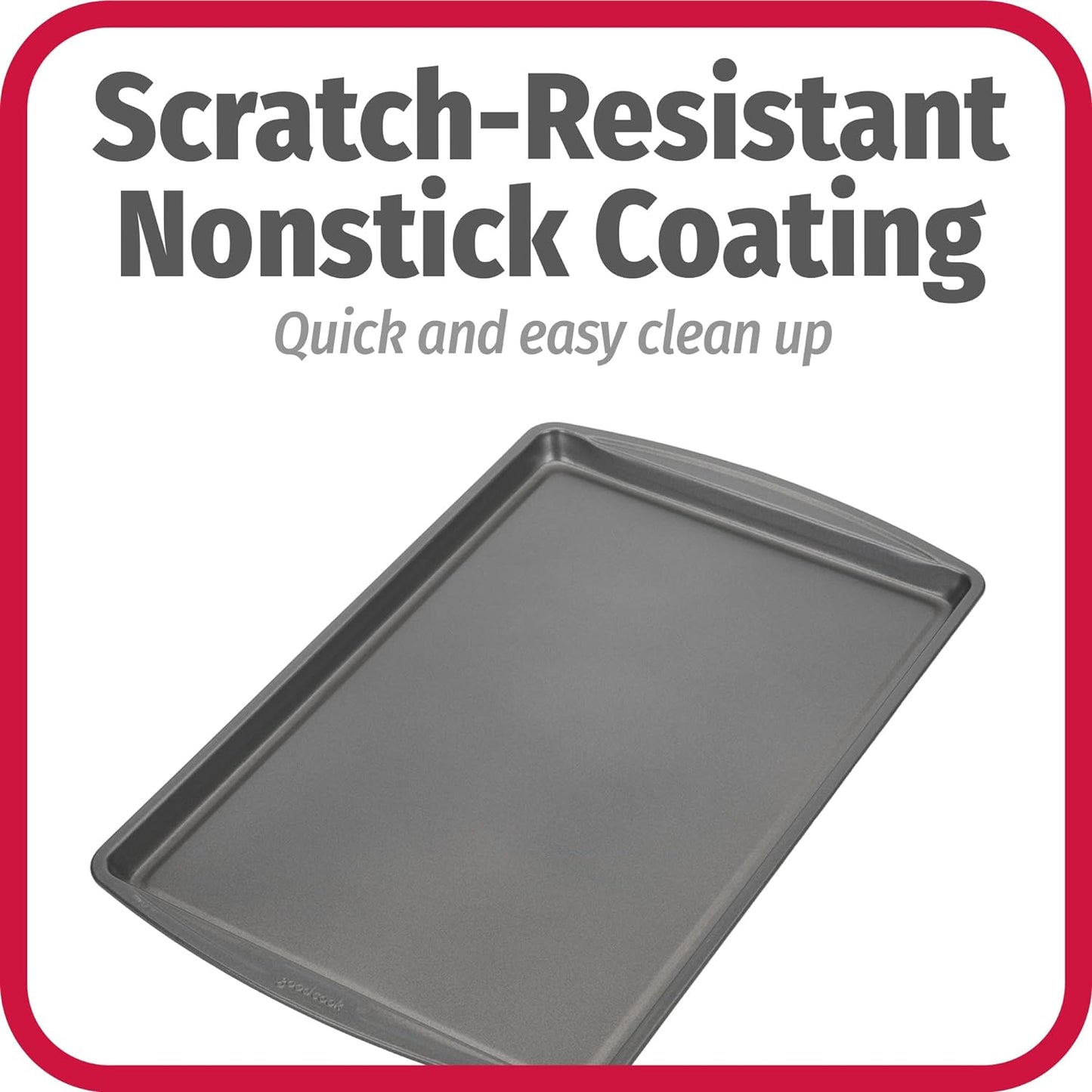 GoodCook AirPerfect Non-Stick 17” X 11" Cookie Sheet Set , Homemade, Frozen & Leftover Slices, Set of 2