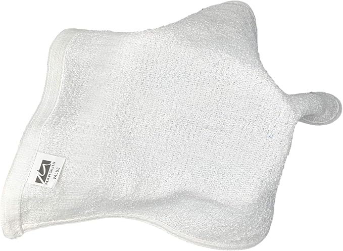 12 Inch x 12 Inch White Cotton Value Washcloths - Reusable Lt Weight Thin Cloth Rags - Bath/Exfoliating/Kitchen/Garage - Set of 36