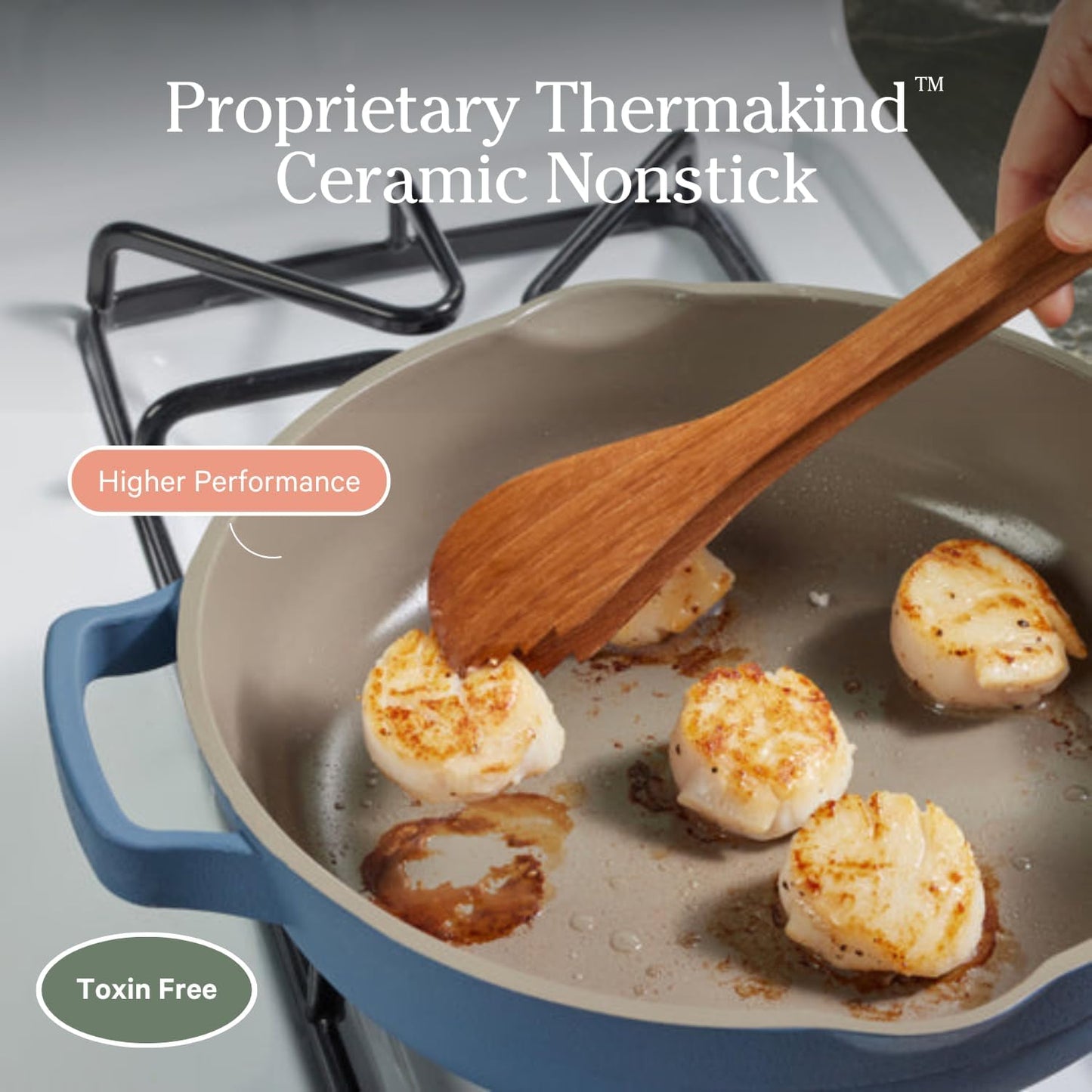 Our Place Always Pan 2.0-10.5” (2.6 Qt) Nonstick, Toxin-Free Ceramic Cookware | Patented 10-in-1 Aluminum Frying & Sauté Pan | Safe for Oven, Induction & All Cooktops up to 450°F | Spice