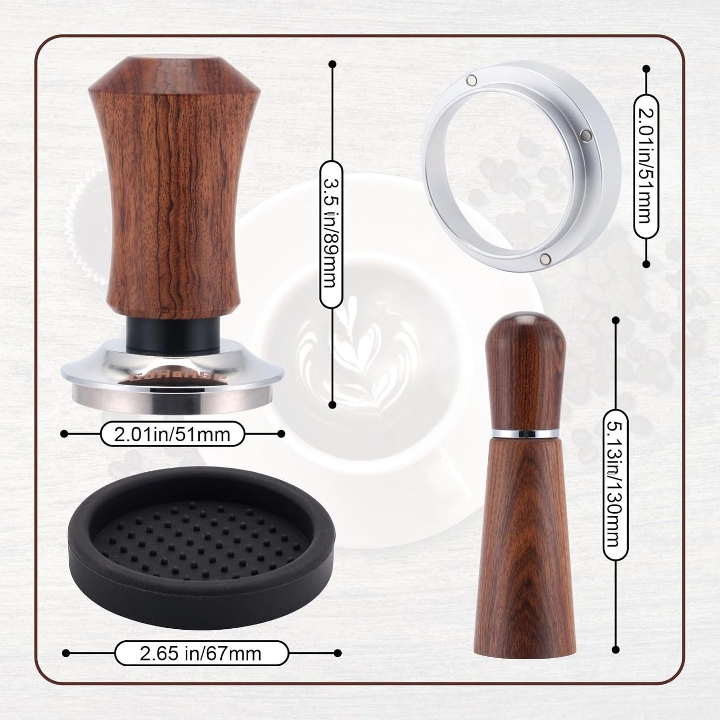 51mm Espresso Accessories Kit,Spring Loaded Calibrated Espresso Tamper,Wdt Tool Espresso and Dosing Funnel Set,Coffee Tamper Espresso Machine Accessories For 51 mm Portafilter Barista Tools