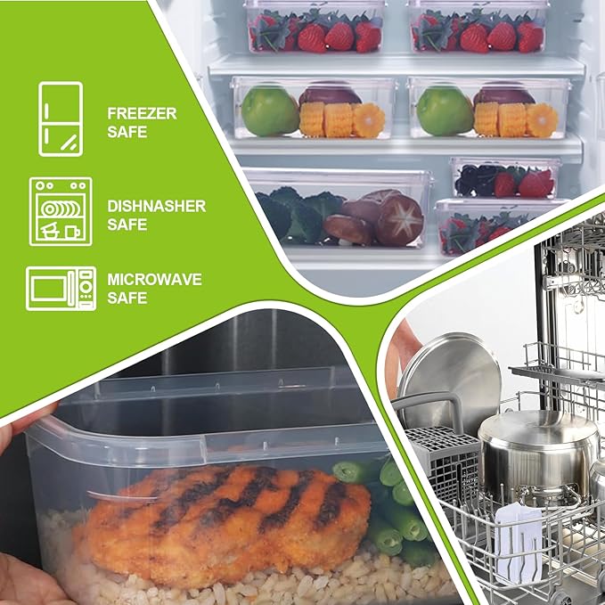 20 PCS Food Storage Container Set with Lids,BPA Free,Lunch Containers,Lightweight Ideal for Camp Grocery Snap Kitchen,Freezer Safe