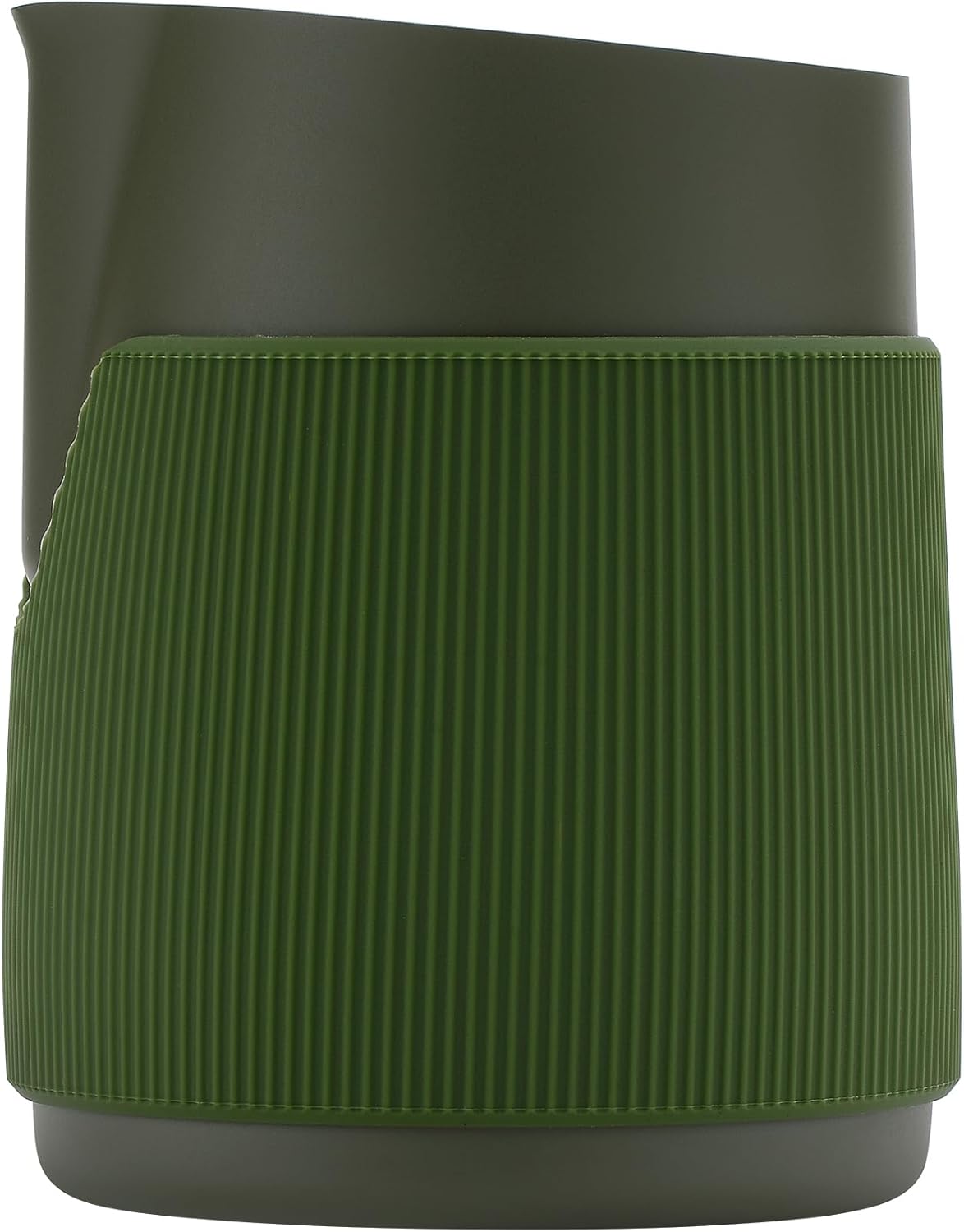 Normcore Handleless Milk Frothing Jug, Milk Pitcher 20.3 oz, Milk Frother Steamer Cup Stainless Steel Espresso Cup, Round Spout, Green, 600 ml