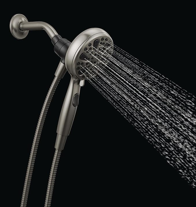 Delta Faucet 6-Spray SureDock Magnetic Shower Head with Handheld Spray, Brushed Nickel Shower Head with Hose, Showerheads & Handheld Showers, MagnaTite Docking, Stainless 75609SN