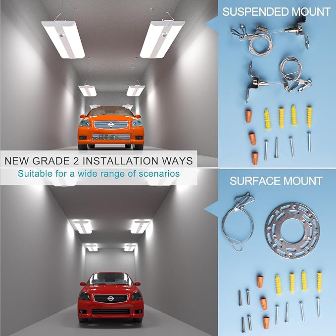Lightdot LED Linear High Bay Shop Light,240W 100-277V 【Driver Equipped】 33600LM [Eqv.960W MH] 5000K Large Coverage Linear 2x3 High Bay LED Fixtures for Warehouse Garage -ETL, 4Pack