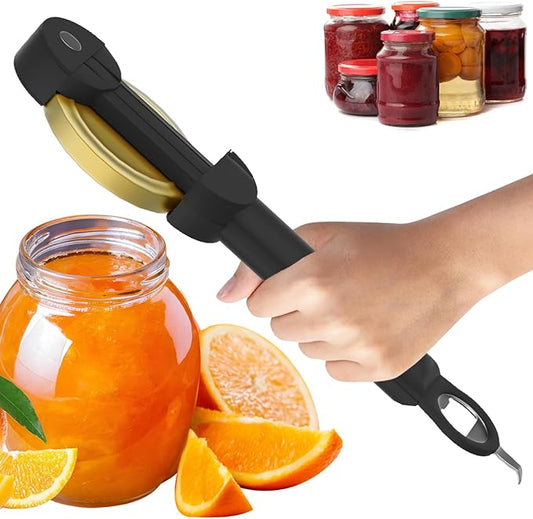 Jar and Opener for Seniors with Arthritis, Multifunctional Retractable Opener Magnetic Can Opener, Jar Grippers for Opening Jar Opener for Weak Hands (Black)
