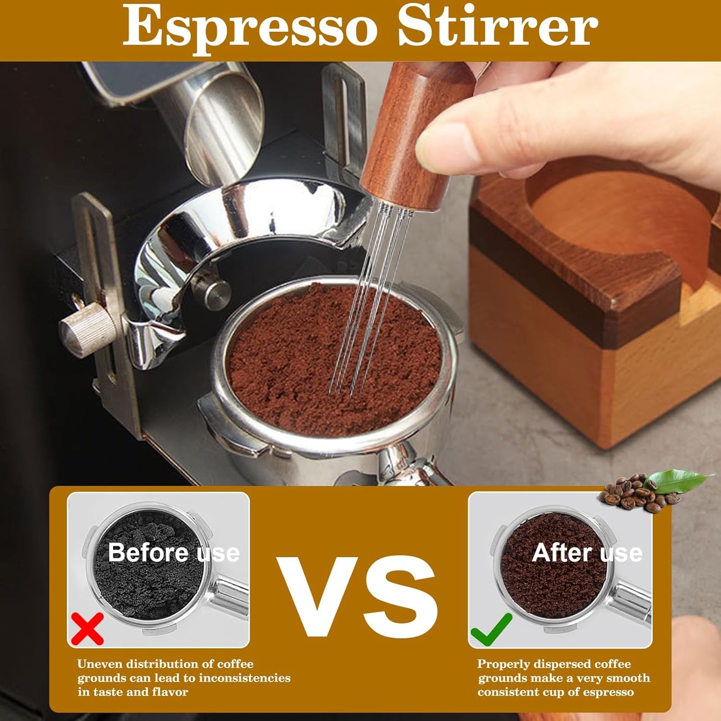 51mm Espresso Accessories Kit,Wdt Tool Espresso,Solid Espresso Tamper,Coffee Puck Screen and Dosing Funnel,Silicone Tamper Mat,0.4mm Stainless Steel 6pin Espresso Stirrer,Barista Tools Espresso Kit