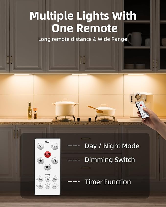 EZVALO Under Cabinet Lighting with Charging Station, Rechargeable Motion Sensor Light Indoor, Dimmable Closet Lights Wireless, 3500K, Motion Activated Under Counter Lights for Kitchen,Pantry(3 Pcs)