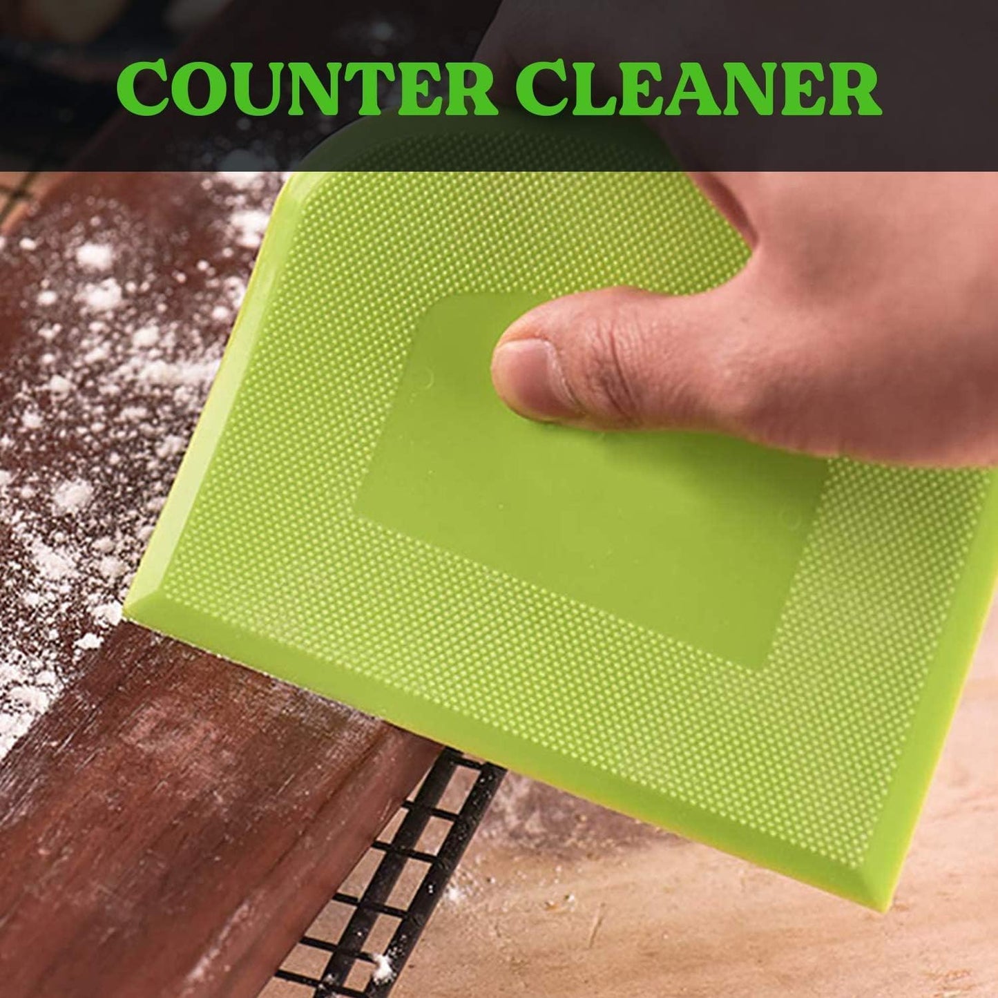 SURDOCA Dough Scraper Bench Scraper - 3P 5.9x4.3" Plastic Flexible Bowl Scraper, Sharp Edge & Angles Cake Scraper. Non-Slip Bakeware Decorating Tools Sculpting & Modeling Tools - Blue+Yellow+Pink