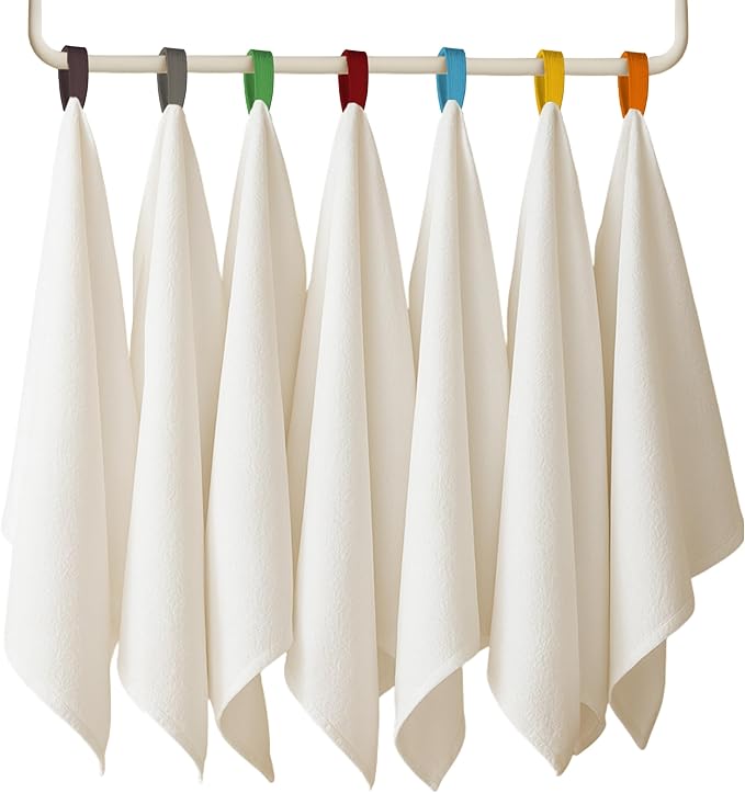 Flour Sack Dish Towel - Color Ribbon Hanger 18x28 Pack of 7
