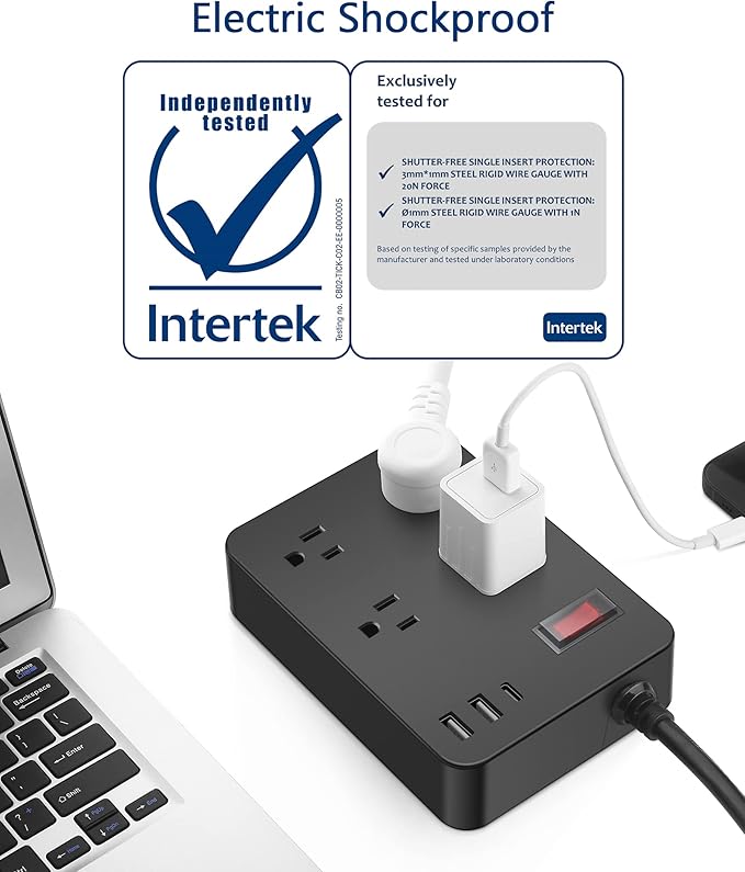 Outdoor Power Strip Weatherproof with USB C, Waterproof Surge Protector with 4 Outlets,Outdoor Electrical Outlet,Outdoor Multi Plug Outlet for Camping, Garden, Kitchen, Bathroom, 6ft Cord,Flat Plug