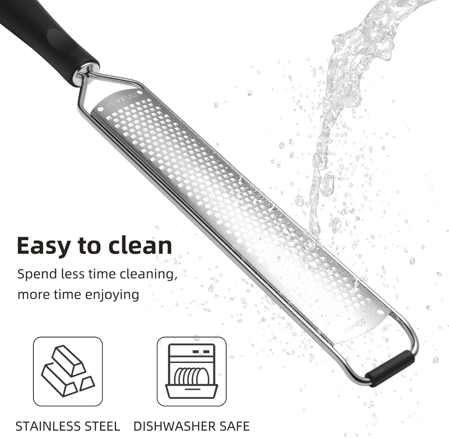 Premium Lemon Zester Grater,Kitchen Tool for Parmesan Cheese, Lemon, Ginger, Garlic, Nutmeg, Chocolate, Vegetables, Fruits,Sharp Stainless Steel Blade,Dishwasher Safe (Black)
