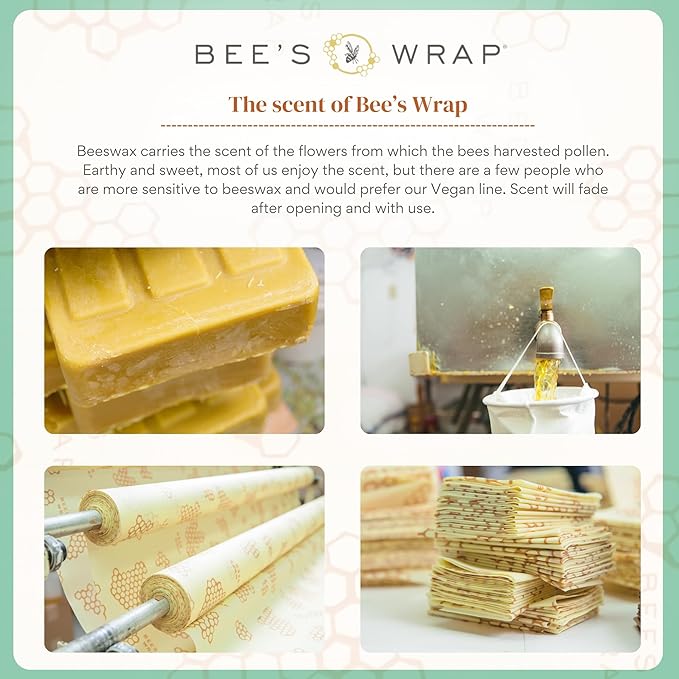 Bee's Wrap Beeswax Wraps for Food - Seasons Greetings Bread Wrap - Made in USA Reusable Bread Storage Bags - Organic & Eco-Friendly Alternative to Aluminum Foil, Sourdough Bags & Plastic Wrap