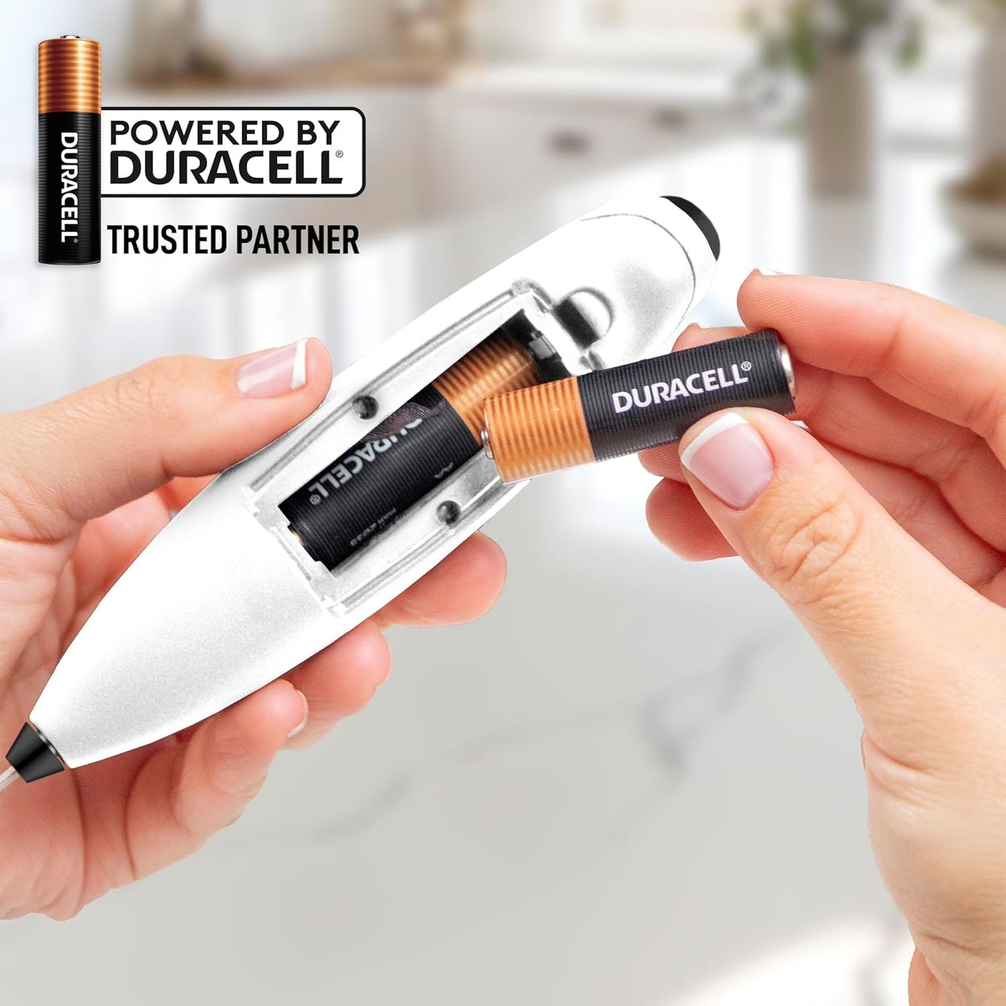 Zulay Kitchen Powerful Milk Frother Wand With 4 AA Duracell Batteries - Ultra Fast Handheld Drink Mixer - Electric Whisk Foam Maker for Coffee, Lattes, Cappuccino, Matcha & Creamer -