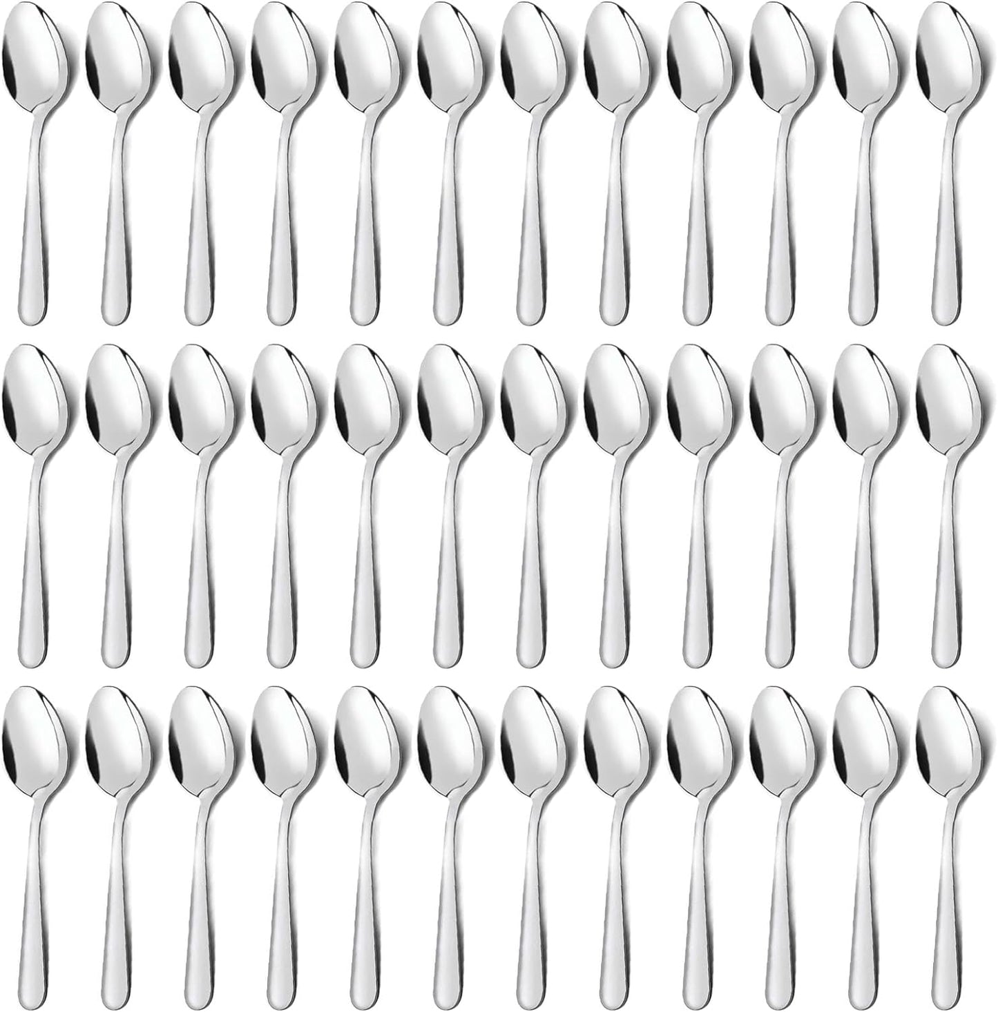 Unokit 36-Piece Silverware Set (6.7 inch), Stainless Steel Dinner and Dessert Spoons, Tablespoons - Mirror Polished, Dishwasher Safe