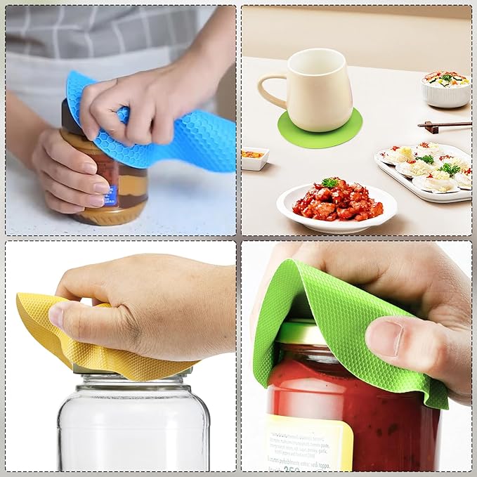 Jar Opener, 8PCS Rubber Jar Opener Gripper Pad, Round Bottle Opener/Jar Opener Gripper, Bottle & Can Opener, Kitchen Gadgets, Lid Opener Gripper Pad