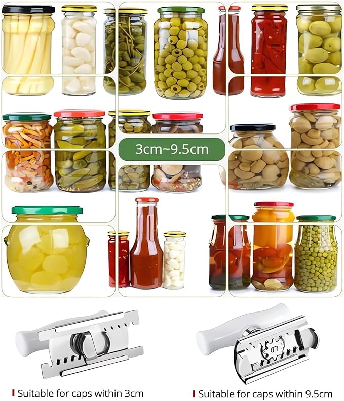 2024 New Effortless Arthritis Jar Opener - Jar Opener Bottle Opener for Weak Hands, Adjustable Grip Jar Openers for Seniors, Stainless Steel Easy Open Lid Opener - Simple But Powerful (Wooden)