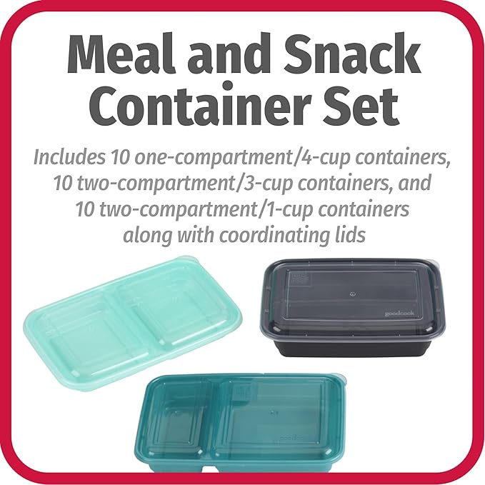 GoodCook Meal Prep 60-Piece Container Set, Made Without BPA