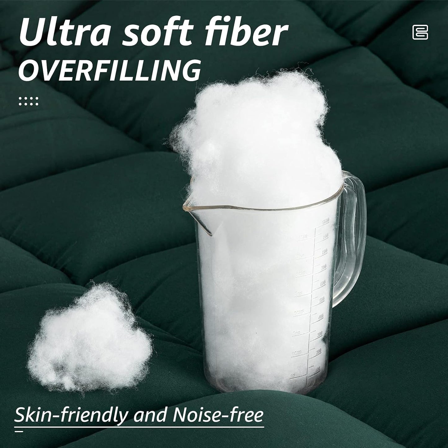 HYLEORY All Season Twin Size Bed Comforter - Cooling Goose Down Alternative Quilted Duvet Insert with Corner Tabs - Winter Warm - Machine Washable - Emerald Green