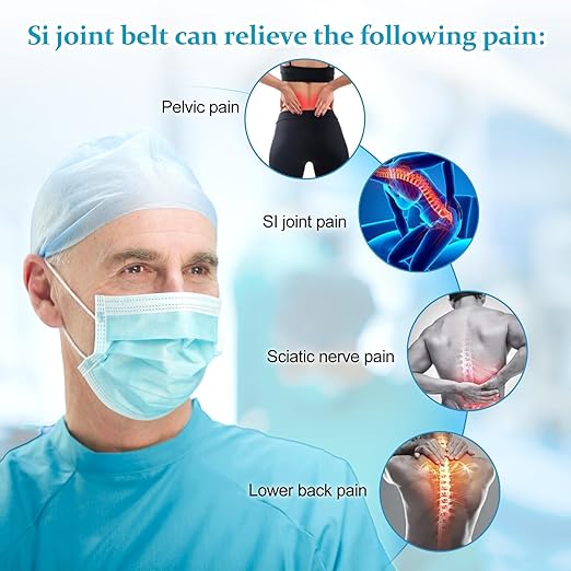 Back Brace for Lower Back Pain, Si Belt, Sciatic Nerve, Relief for Sciatica, Hip, Spine Pain, Pelvic, Sacroiliac Belt-Breathable & Adjustable Lumbar for Women and Men(XL-XXL, White)