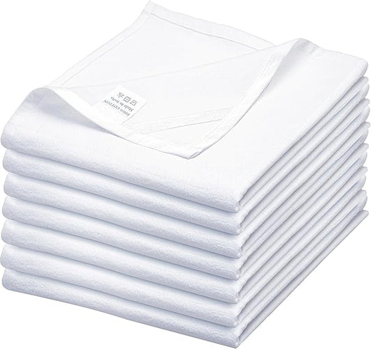 Flour Sack Towels| Tea Towel for Crafts| Kitchen Dish Cotton Blank Towel for Embroidery|Baking Bread Proofing Linen Cover| Thick Absorbent Quick Dry| 7 Pack 33"X38" White